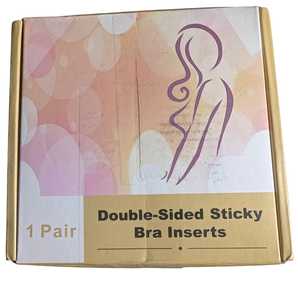Sticky Bra Pads Push Up Double Sided Adhesive Inserts Beige Large 1 Pair NIB